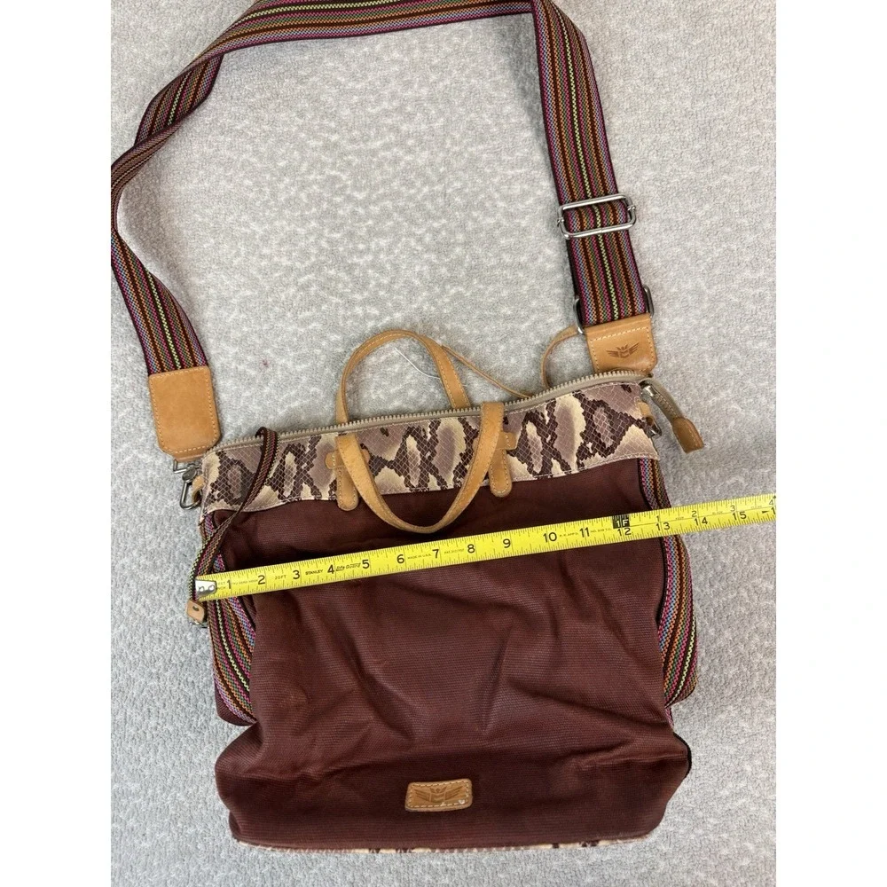 Consuela Women's Brown Snake Skin Pattern Shoulder‎ Tote Bag